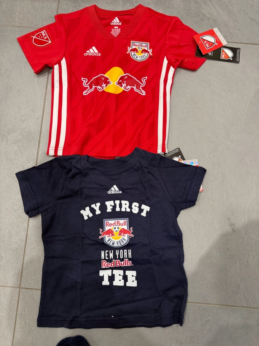 adidas Kids Red and Navy New York Red Bulls Jersey & Tee Set